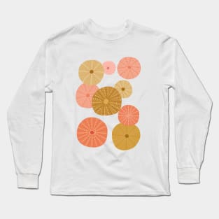 Sea Urchins in Gold + Coral Long Sleeve T-Shirt